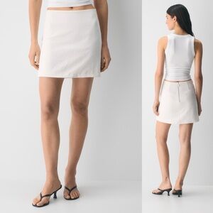 Aritzia Wilfred Cream Mini Skirt